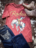 Saddle Bronc Rodeo Graphic Tee - Wine - Apparel - Lotus Fashion - Bronco Western Supply Co.