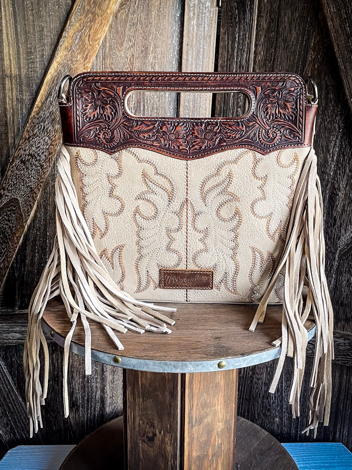 Sadie Wrangler Boot Stitch Crossbody Tan