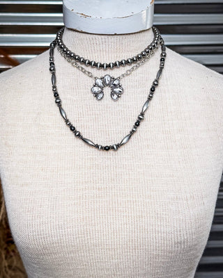 Sagebrook Layered Squash Blossom Necklace in White – Jewelry from Bronco Western Supply Co.
