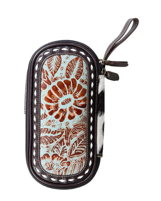 Small pouch with floral design on a white background