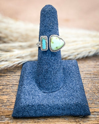 Saguaro Split Sonoran Mountain Palomino Turquoise Adjustable Ring – Rings from Bronco Western Supply Co.