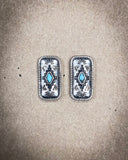 Sally Stud Fashion Earrings - Jewelry - Blue Tortoise - Bronco Western Supply Co.