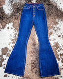 Saloon Stretch Five Button Flare Jeans - Dark Wash - Apparel - Denim Zone USA - Bronco Western Supply Co.