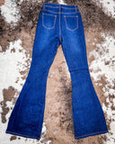 Saloon Stretch Five Button Flare Jeans - Dark Wash - Apparel - Denim Zone USA - Bronco Western Supply Co.