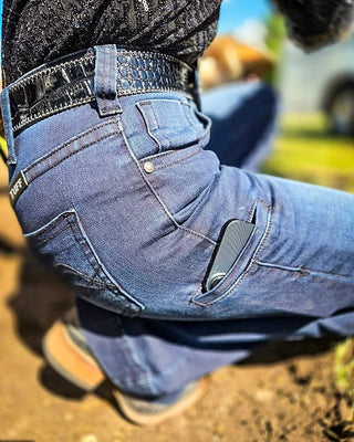 Sapphire Sport Trouser Jeans in Dark Wash by Cowgirl Tuff – Apparel from Bronco Western Supply Co.