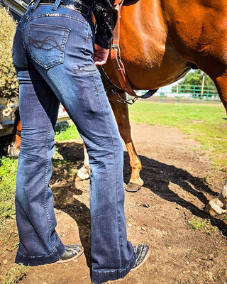 Sapphire Sport Trouser Jeans in Dark Wash by Cowgirl Tuff – Apparel from Bronco Western Supply Co.