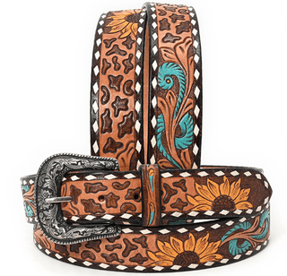 Savanna Bloom Leather Belt – Accessories from Bronco Western Supply Co.