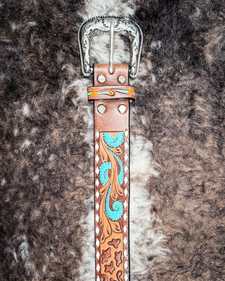 Savanna Bloom Leather Belt – Accessories from Bronco Western Supply Co.
