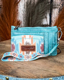 Savannah Aztec Card Holder in Turquoise by Wrangler - Purses & Wallets - Montana West - Bronco Western Supply Co.