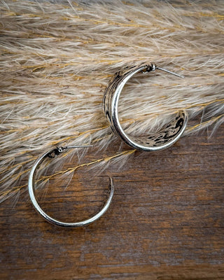 Scroll & Sway Engraved Hoop Earrings – Jewelry from Bronco Western Supply Co.