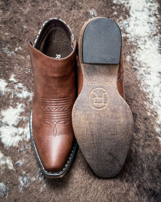 Sedona Aztec Bootie in Brown by Roper – Women's Shoes from Bronco Western Supply Co.