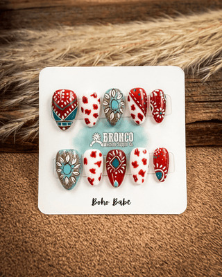 Short Almond Western Press-On Nails – Press-on Nails from Bronco Western Supply Co.