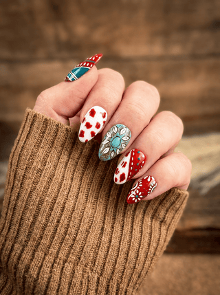Short Almond Western Press-On Nails – Press-on Nails from Bronco Western Supply Co.