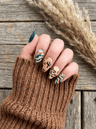 Short Almond Western Press-On Nails – Press-on Nails from Bronco Western Supply Co.