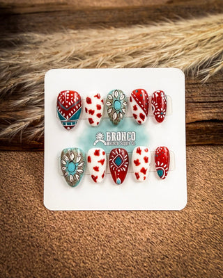 Short Almond Western Press-On Nails – Press-on Nails from Bronco Western Supply Co.
