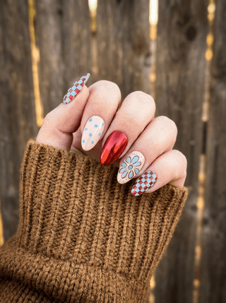 Short Almond Western Press-On Nails – Press-on Nails from Bronco Western Supply Co.