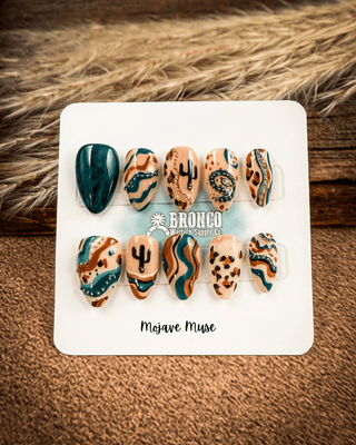 Short Almond Western Press-On Nails – Press-on Nails from Bronco Western Supply Co.