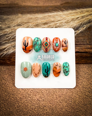 Short Oval Western Press-On Nails – Press-on Nails from Bronco Western Supply Co.