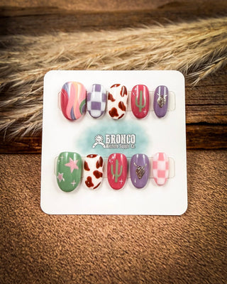Short Oval Western Press-On Nails – Press-on Nails from Bronco Western Supply Co.