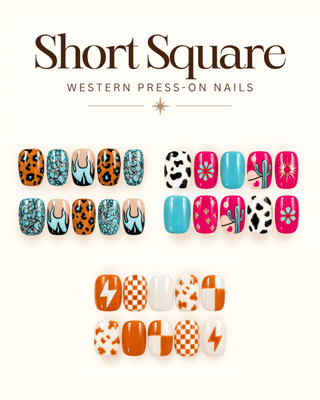 Short Square Western Press-On Nails – Press-on Nails from Bronco Western Supply Co.