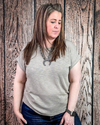 Sienna Drift Short Sleeved Hacci Tee in Ash Mocha – Apparel from Bronco Western Supply Co.