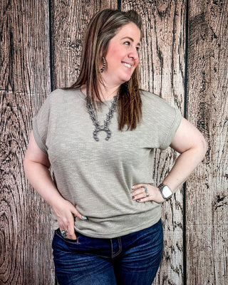 Sienna Drift Short Sleeved Hacci Tee in Ash Mocha – Apparel from Bronco Western Supply Co.