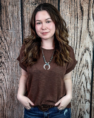 Sienna Drift Short Sleeved Hacci Tee in Brown – Apparel from Bronco Western Supply Co.