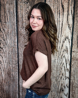 Sienna Drift Short Sleeved Hacci Tee in Brown – Apparel from Bronco Western Supply Co.