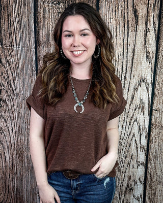 Sienna Drift Short Sleeved Hacci Tee in Brown – Apparel from Bronco Western Supply Co.