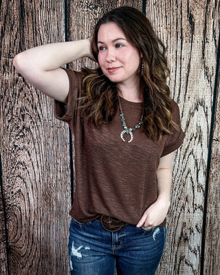 Sienna Drift Short Sleeved Hacci Tee in Brown – Apparel from Bronco Western Supply Co.