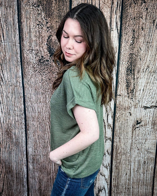 Sienna Drift Short Sleeved Hacci Tee in Light Olive – Apparel from Bronco Western Supply Co.