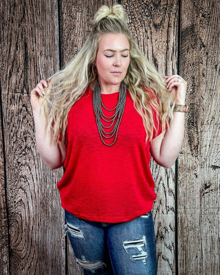 Sienna Drift Short Sleeved Hacci Tee in Ruby – Apparel from Bronco Western Supply Co.