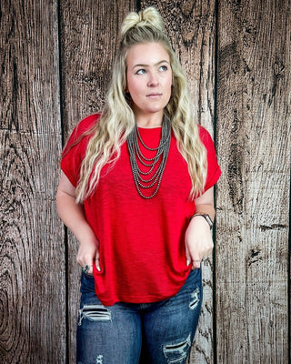 Sienna Drift Short Sleeved Hacci Tee in Ruby – Apparel from Bronco Western Supply Co.