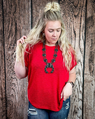 Sienna Drift Short Sleeved Hacci Tee in Ruby – Apparel from Bronco Western Supply Co.
