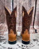 Sienna Twisted X Women's 11" Ruff Stock Boot - Tan and Tooled Brown - Women's Boots - Twisted X - Bronco Western Supply Co.