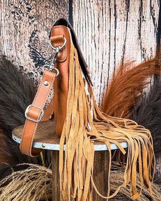 Sierra Azul Hair on Hide Fringe Crossbody Bag – Purses & Wallets from Bronco Western Supply Co.