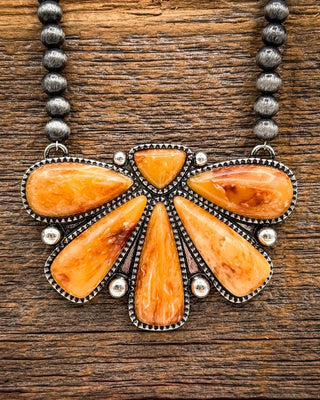 Sierra Fan Fashion Necklace Set in Burnt Orange – Jewelry from Bronco Western Supply Co.