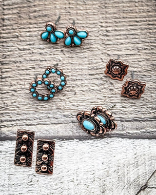 Sierra Mixed Stud Earring Set in Copper – Jewelry from Bronco Western Supply Co.