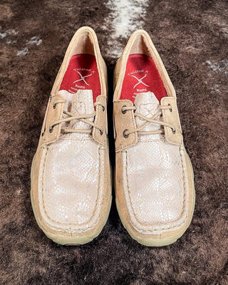 Sierra Twisted X Boat Shoe Driving Moc - Dusty Tan & Snake Print – Women's Shoes from Bronco Western Supply Co.