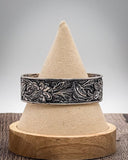 Silver Mesa Floral Engraved Fashion Cuff Bracelet - Jewelry - Blue Tortoise - Bronco Western Supply Co.