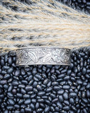 Silver Mesa Floral Engraved Fashion Cuff Bracelet - Jewelry - Blue Tortoise - Bronco Western Supply Co.