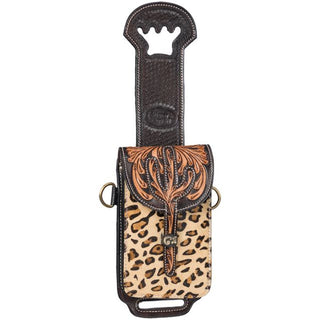 Silver Royal - Leather Rear Cinch/Horn Bag - Leopard – Saddle Bags from Bronco Western Supply Co.