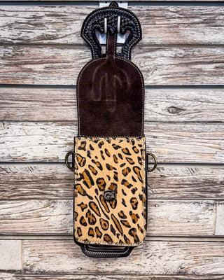 Silver Royal - Leather Rear Cinch/Horn Bag - Leopard – Saddle Bags from Bronco Western Supply Co.
