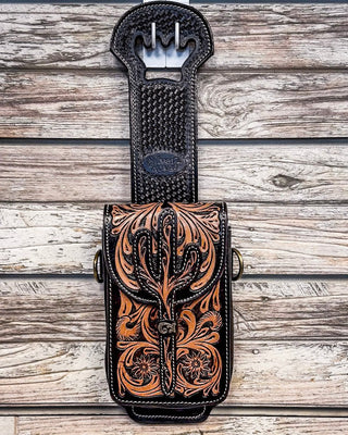 Silver Royal - Leather Rear Cinch/Horn Bag - Tooled – Saddle Bags from Bronco Western Supply Co.