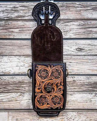 Silver Royal - Leather Rear Cinch/Horn Bag - Tooled – Saddle Bags from Bronco Western Supply Co.