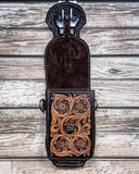 Silver Royal - Leather Rear Cinch/Horn Bag - Tooled - Saddle Bags - Tough 1 - Bronco Western Supply Co.