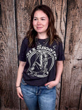 Six Shooter Distressed Graphic Tee - Faded Black - Apparel - Country Deep Apparel - Bronco Western Supply Co.