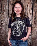 Six Shooter Distressed Graphic Tee - Faded Black - Apparel - Country Deep Apparel - Bronco Western Supply Co.
