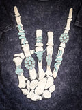 Skeleton Rock Hand Sign Graphic Tee - Black - Apparel - Lotus Fashion - Bronco Western Supply Co.