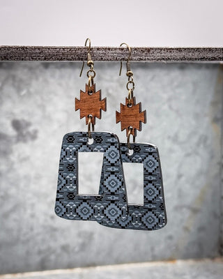 Slate Canyon Cutout Earrings in Blue Grey Multi – Jewelry from Bronco Western Supply Co.